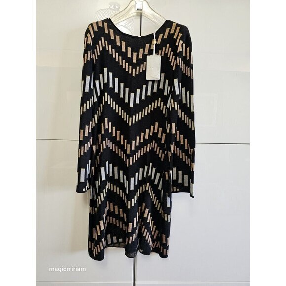 BNWT Ted Baker London Knitted Swing Dress With Metallic Cotton Reels - Picture 6 of 14